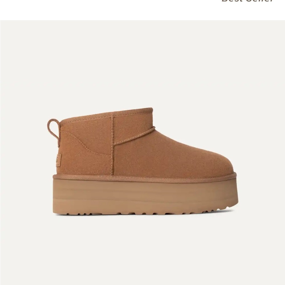 NEW UGG Women’s Classic Ultra Mini Platform Boots in Chestnut Brown size 7 - Picture 15 of 16